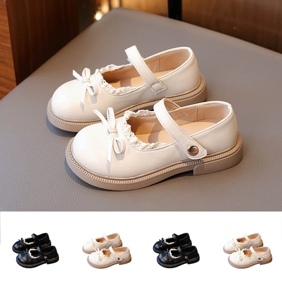 Viluyesy Girls’ Shiny Leather Mary Jane Shoes – Spring and Summer Soft-Sole Fashion Footwear with Bowknot Detail and Classic Silhouette Black Size 13.5