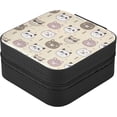 thumbnail image 2 of Coolnut Cartoon Bear Small Jewelry Box, Travel Portable Square Jewelry Case for Ring, Pendant, Earring, Necklace Organizer Storage Holder Boxes Women Gifts, 2 of 7