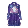 thumbnail image 4 of DISNIMO Galaxy Axolotl Dress Girls 5-6 Fall Dresses Girls Beach Dress Kids Long Sleeve Skater Dress Girls Swing Dress with Collar Button Up Dress Girls Twirling Dresses Children Church Dress, 4 of 7