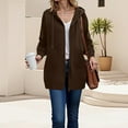thumbnail image 2 of UngA Long Zip Up Hoodie Women Oversized Fleece Long Tunic Sweatshirts Casual Long Sleeve 2025 Fall Hoodie Jacket Coat Hoodie for Women (Coffee,M), 2 of 6