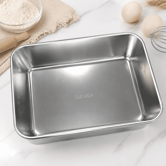 Baking Pan – Heavy-Duty Rectangular Lasagna and Brownie Casserole Dish, Deep Side Design, Dishwasher-Safe, Healthy Non-Coated Surface for Roasting and Baking