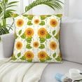 thumbnail image 6 of ZICANCN Elegant Sunflower Yellow Floral Throw Pillow Covers, Bed Couch Sofa Knit Decorative Pillow Covers for Living Room Farmhouse, 26"x26", 6 of 8