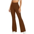 thumbnail image 4 of KICILVS Flare Leggings For Women High Waist Yoga Pants with Pockets Soft Stretch Pants for Workout and Daily Wear Brown, 4 of 9