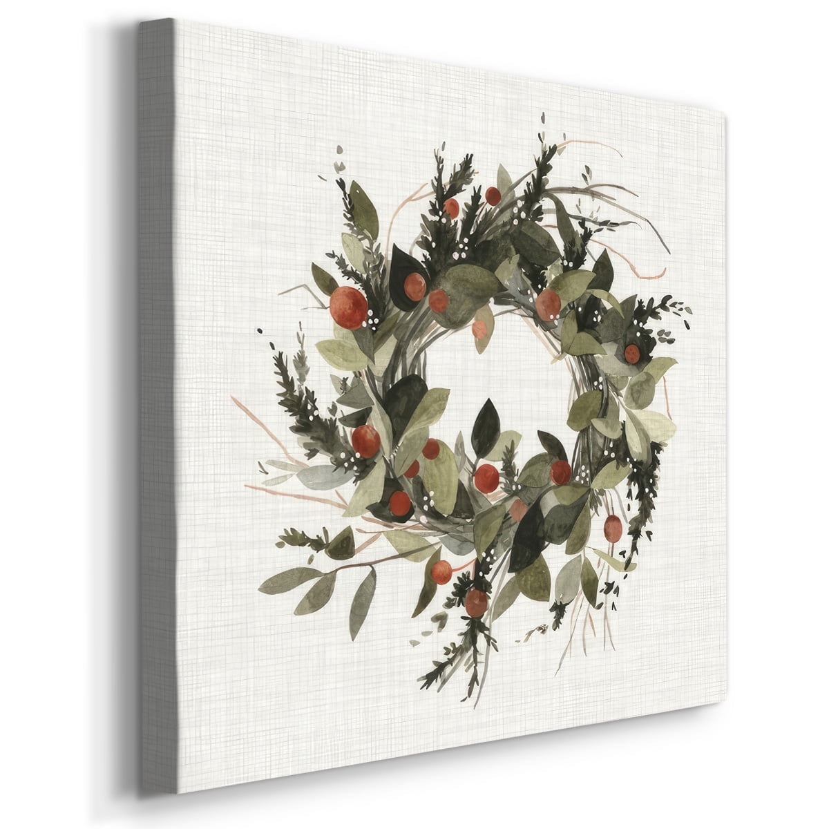 Farmhouse Wreath II- Gallery Wrapped Canvas