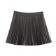 thumbnail image 4 of HH TRAF Falda mini de cintura alta con cremallera lateral para mujer, elegante, de verano, lisa, con pliegues anchos, para mujer, 4 of 4