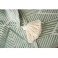 thumbnail image 5 of Nvzi Mantel rectangular con borlas, a prueba de polvo, lavable, para decoración de mesa de cocina y comedor, 53 x 53 pulgadas (onda verde), 5 of 5