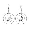 thumbnail image 1 of Simple Vintage Flying Black Earrings Dangle Hoop Jewelry Drop Circle, 1 of 3