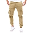 thumbnail image 4 of Ierhent Mems Sweatpants Men's Baggy Sweatpants Open Bottom Straight Leg Sweatpants for Men Lightweight Sweat Pants Lounge Pants with Pockets Khaki,2XL, 4 of 5