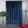 thumbnail image 3 of 3S Brother's Navy Extra Long Shiny Velvet Curtains Luxury Colors Light Blocking Hang Back Tab & Rod Pocket 1 Panel Curtain 5-30 Ft Home Décor Custom Made Drapes -Made in Turkey(52"W X 84"L), 3 of 6