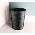 thumbnail image 2 of Monarch Abode 20128 Papelera de metal martillado a mano para el hogar, oficina y dormitorio - Papelera decorativa - Papelera de baño moderna negra - Papelera de oficina - Papelera de baño de metal, 2 of 5