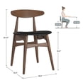 thumbnail image 6 of iNSPIRE Q Arne Mid-Century Modern Dark Walnut Finish Pvc Side Chair, Black Matte (Set of 2), 6 of 7