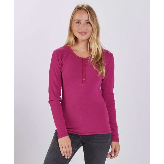 Boxercraft BW2402 Women's Harper Henley-Orchid-XXS