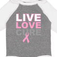 thumbnail image 4 of Inktastic Live Love Cure Breast Cancer Boys or Girls Long Sleeve Baby Bodysuit, 4 of 5
