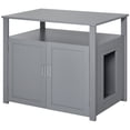 thumbnail image 2 of PawHut Wooden Cat Litter Box Enclosure Furniture with Adjustable Interior Wall & Large Tabletop for Nightstand, 2 of 8