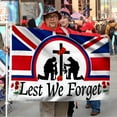thumbnail image 2 of Bayyon UK Remembrance Day Grommet Flag Veteran Day Lest We Forget Flag Banner with Grommets 3x5Feet Man cave Decor, 2 of 6