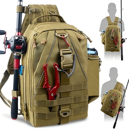 GASTROPOD 2026 New Fishing Tackle Backpack Storage Bag Fishing Bag with Rod Holder Lightweight Waterproof Fishing Backpack Fishing Shoulder Gear Bag Gift for Adult Hiking Hunting Fishing Large