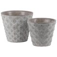 thumbnail image 1 of Benzara BM180846 Ciment Rond en Relief Concentrique Diamant Design Pot&44; Gris - Lot de 2 - 5.75 x 6.5 x 6.5 Po., 1 of 1