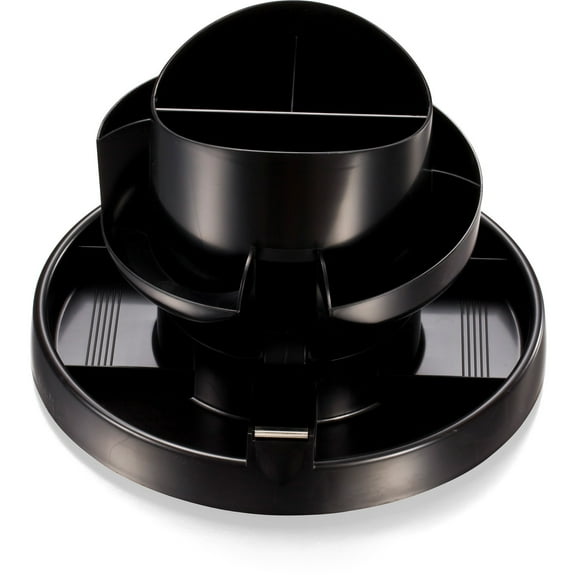 Officemate Deluxe Rotary Organizer, 16 Compartments, Recycled, Black (26255)
