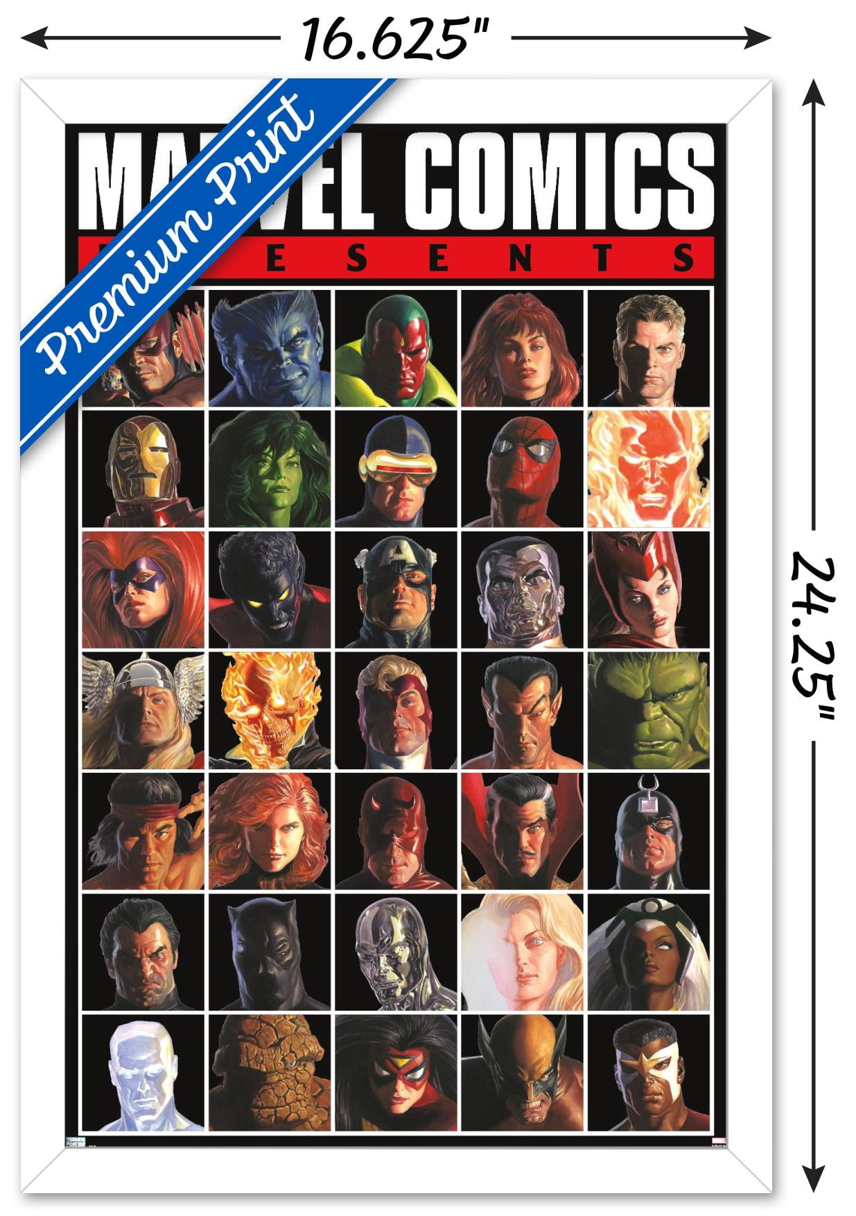 Marvel Comics - Presents Grid Wall Poster, 14.725" x 22.375", Framed