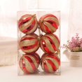 thumbnail image 1 of 12 Pcs Christmas Hand-Painted High-End Colorful Balls Threaded Painted Balls Christmas Ornaments Christmas Tree Decoration Pendants,6cm Red 12 Pcs/Box, 1 of 6