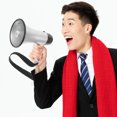 thumbnail image 1 of OFFIGAM Handheld Bullhorn Megaphone Silver Recording Capability Portable 1Pcs, 1 of 7
