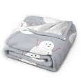 thumbnail image 4 of YFYANG Anti-Pilling Ultra-Soft Micro Fleece Cover Blanket for Bed Sofa, Gray Cute Snowman Throw Blanket for All Seasons, 50"x40", 4 of 9