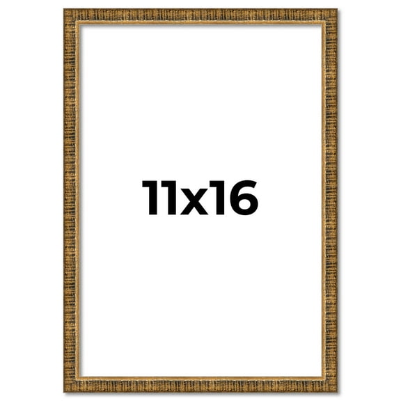 11x16 Frame Gold Solid Wood Picture Frame - Complete Modern Photo Frame Includes UV Acrylic