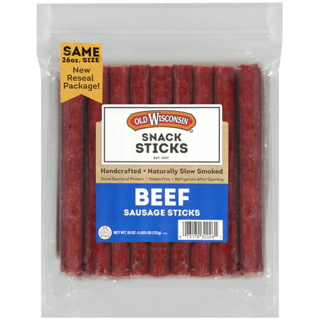 Old Wisconsin Snack Sticks Beef Sausage Sticks, 26