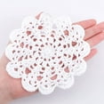 thumbnail image 2 of 10 pcs Crocheted Doilies Cotton Hand Made Round Crochet Lace&nbsp;Table Cotton Coaster 4-6 inches Round White Cup Mat for Wedding Tea Party, 2 of 5