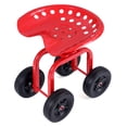 thumbnail image 1 of Costway Chariot de Jardin Roulant Siège de Travail Robuste avec Siège Pivotant à 360° et Hauteur Réglable Rouge, 1 of 10