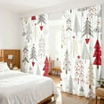 thumbnail image 5 of Oliegs Rideaux Imprimés des Fêtes 2 Rideaux Plats 2D Imprimés Rouges de Noël avec Flocons de Neige et Branches pour Chambre Salon Fête des Fêtes, 5 of 5