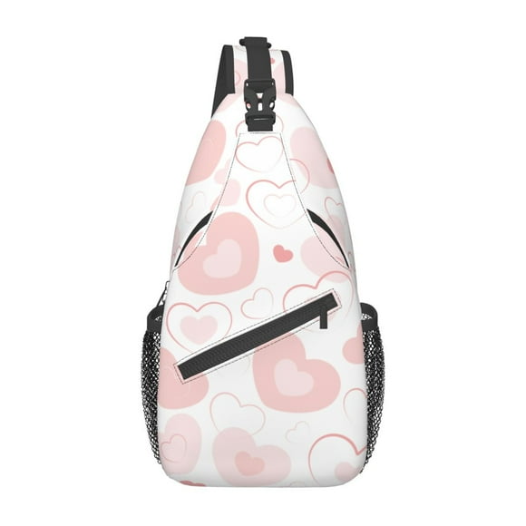 ZICANCN A Heart Love Pattern Crossbody Sling Bag for Men Women - Casual Shoulder Backpacks for Travel Sport Climbing Runners Daypack
