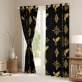 thumbnail image 3 of Feelyou Dragon Black Out Curtains, Black Yellow Aztec Curtains Pack of 2 (42x63 Each), 3 of 6