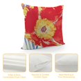 thumbnail image 4 of YINGXI Red Poppy Throw Pillow Covers Romantic Garden Flowers Red Poppies with White Daisies Insect Bee Design Pillow Cushion Cover Decor Outdoor Sofa 24x24in, 4 of 5