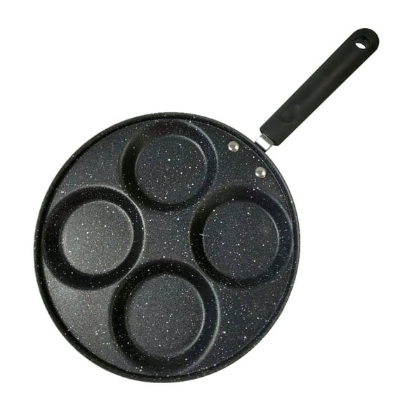 4-Cup Egg Frying Pan 16in Egg Cooker Pan Round and Heart-shaped Cup Egg Maker Non-Stick Coating Steel Pan Cookware