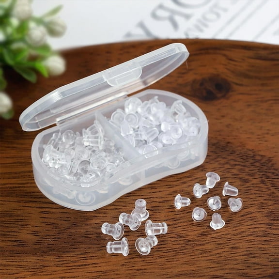 100pcs Silicone Earring Backs, Clear Earring Stoppers, Reusable Earring Backings For Women, Hypoallergenic Ear Jewelry Secure Holders