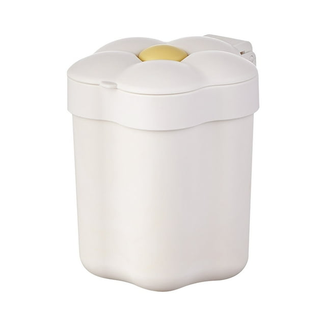 Agiferg Mini Desktop Trash Can Cute Small Household Mini Coffee Table Melon Peel Shell Storage Bucket Bedroom With Lid Trash Can