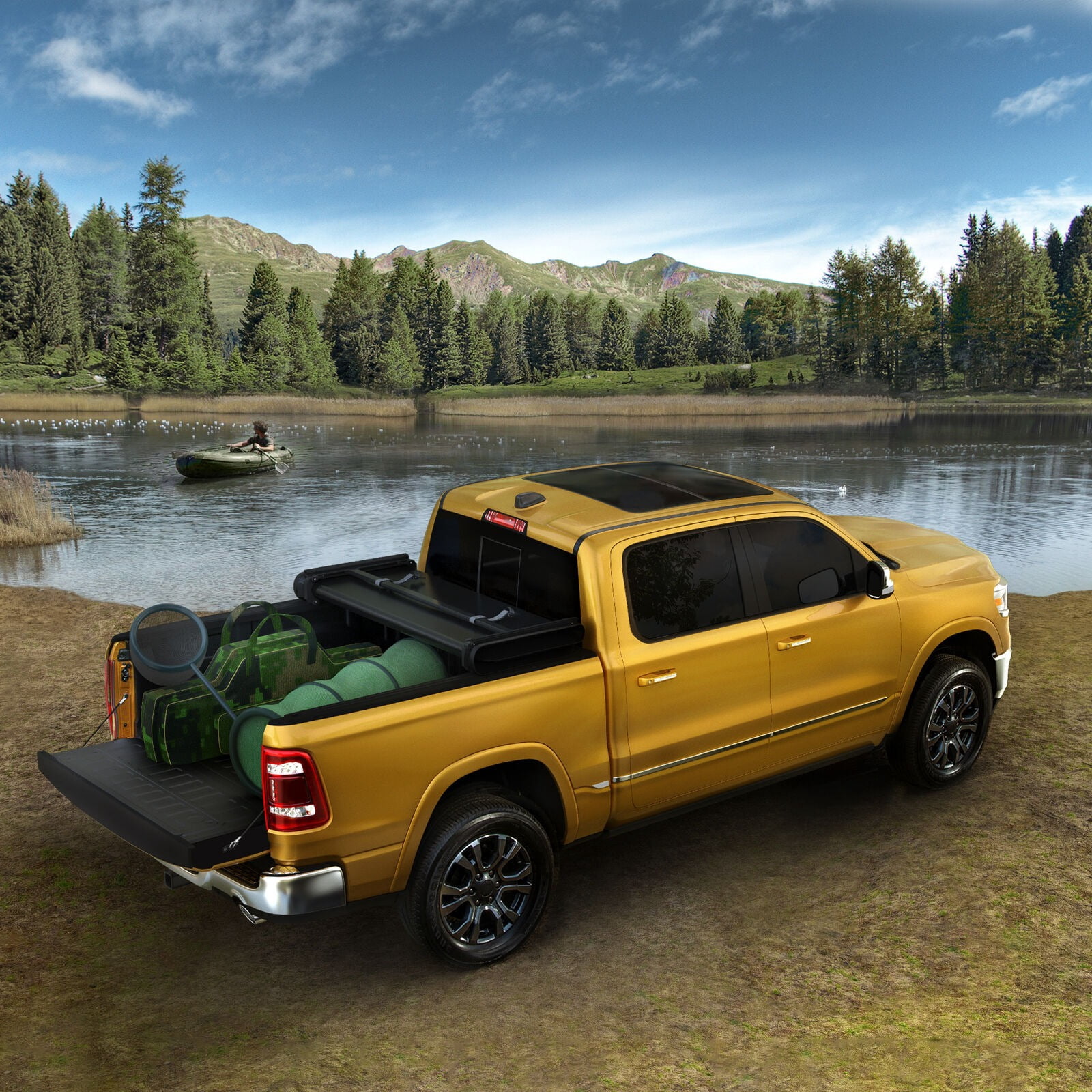 RVNI Soft Tri-fold Truck Tonneau Cover fit for 2019-2023 2024 2025 Chevy Silverado/GMC Sierra 1500 5.8 ft Bed