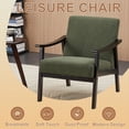 thumbnail image 3 of Holaki Mid Century Modern Arm Chair with Rubber Wood Frame, Accent Chair with Velvet Upholstery for Living Room Bedroom Reading Room, Easy Assembly, Green, 3 of 9