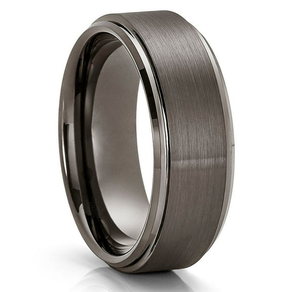 8mm Gunmetal Wedding Ring,Tungsten Wedding Ring,Tungsten Carbide Ring,Engagement Ring,Comfort Fit,