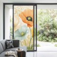 thumbnail image 2 of Vintage Poppy Window Privacy Film Orange Blue Yellow Floral Watercolor Flowers Decorative Glass Window Film UV Blocking Static Cling Non-Adhesive Sticker Covering for Home Door 35.4x78.7 inches, 2 of 7