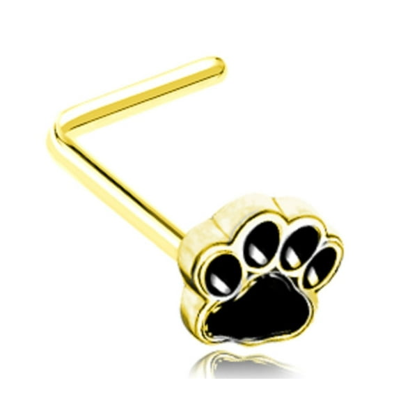 Nose Ring Pawprint Paw L-Shaped Flower Stud 20g