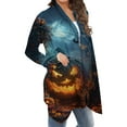 thumbnail image 4 of Feancey Womens Lightweight Cardigans Plus Size Casual Halloween Open Front Kimonos Milk Silk Soft Long Sleeve Cardigan Jacket Multicolor 5XL, 4 of 6