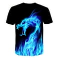 thumbnail image 3 of HEVIRGO Men 3D Blue Flame Dragon Print T-Shirt,3 Pack Short Sleeve Round Neck Top, 3 of 4
