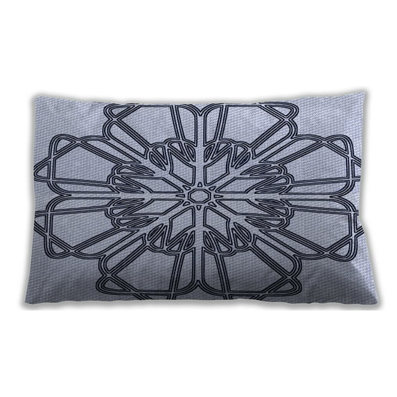 Ahgly Company Patterned Indoor Rectangular Lavender Blue Lumbar Throw Pillow, 13 inch by 19 inch