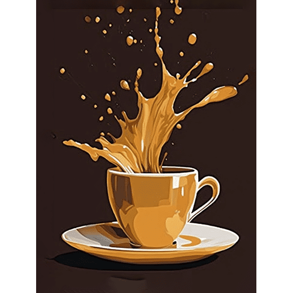 Coffee Splash Canvas Wall Art,Suitable for Living Room,Kitchen,Bedroom,Office,Cafe Decoration.