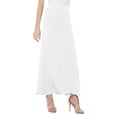 thumbnail image 2 of Women's Maxi Length High Waist Foldable Waistband Solid Skirt, 2 of 6