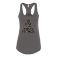thumbnail image 3 of Cat I Am Your Father Cat Lover Ladies Racerback Tank Top, Dark Grey, X-Large, 3 of 5