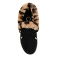 thumbnail image 4 of JOURNEE COLLECTION Womens Black Bow Whipstitch Detail Comfort Fur Trim Midnight Almond Toe Slip On Slippers 8 M, 4 of 4
