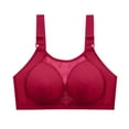 thumbnail image 3 of Ahuyic Womens Bra,Summer Plus Size Bra,Womens Lace Thin Style Ventilate Large Size Bra Without Steel Rim,Red,XXXL, 3 of 5